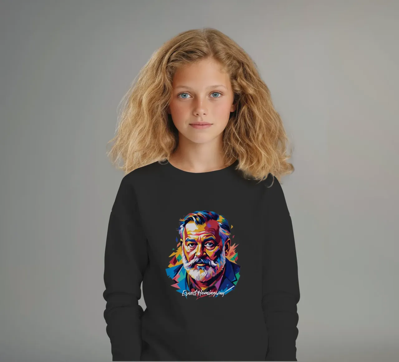 Ernest Hemingway in WPAP Pop Art felpa bambino da vectorartnesia