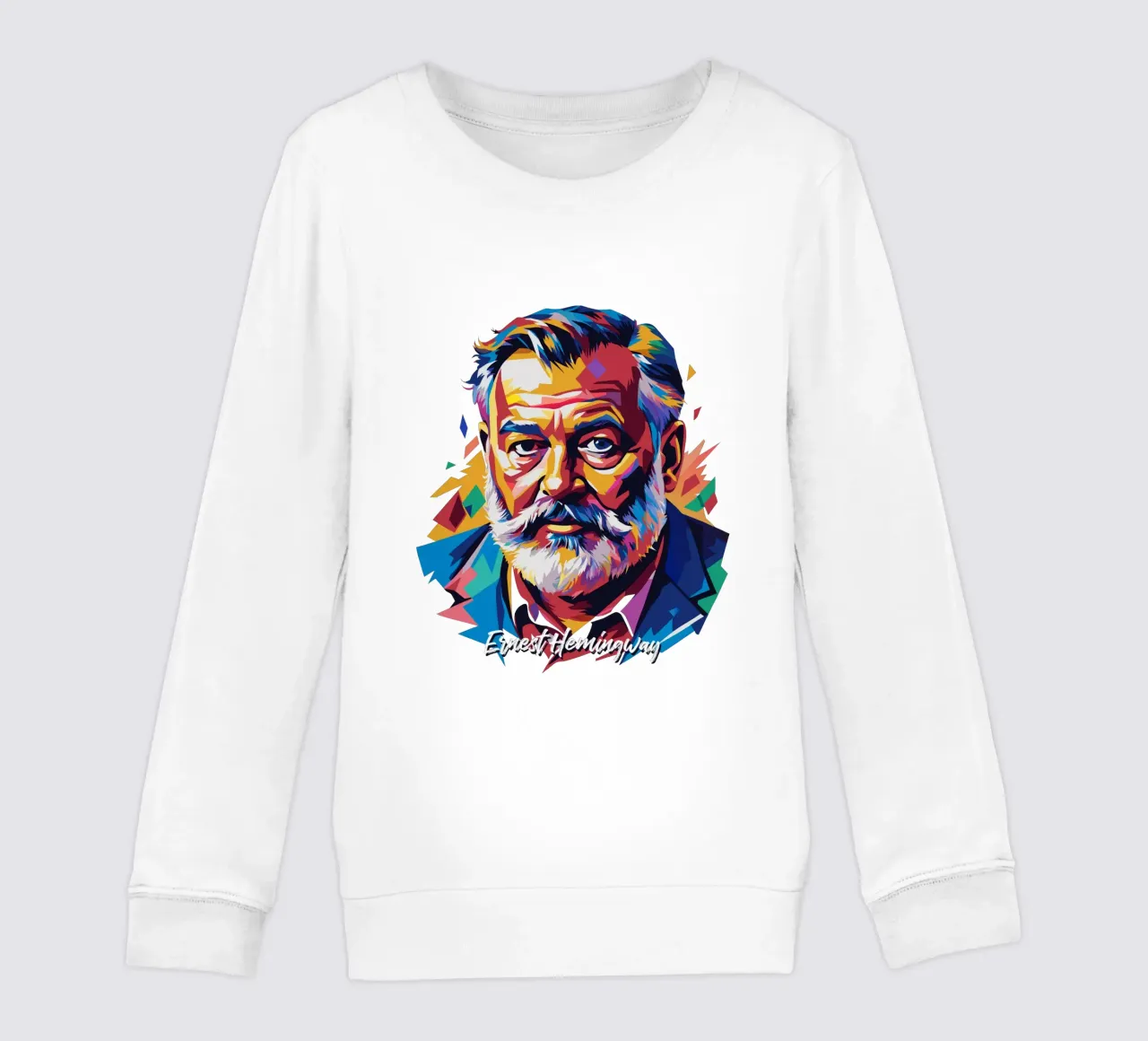 Ernest Hemingway in WPAP Pop Art kids sweatshirt by vectorartnesia