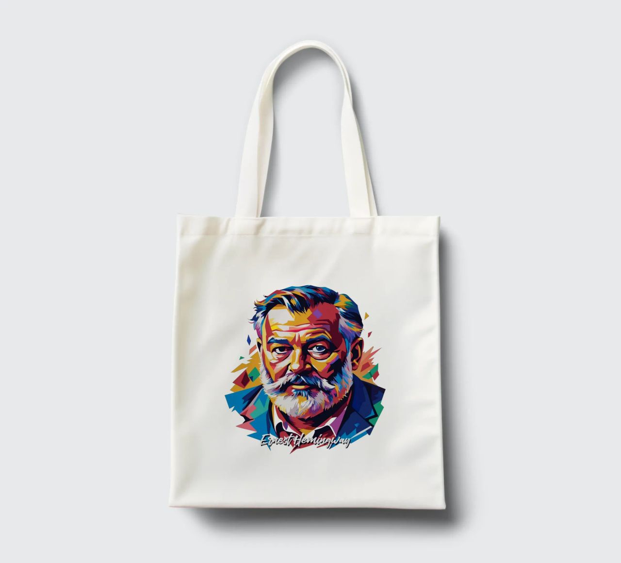 Ernest Hemingway in WPAP Pop Art borsa in juta da vectorartnesia