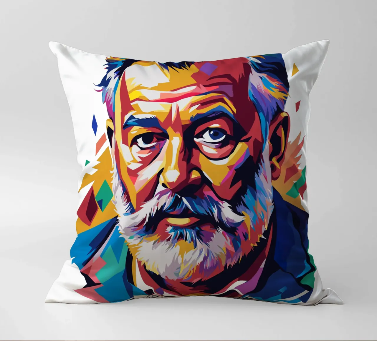 Ernest Hemingway in WPAP Pop Art cuscino da vectorartnesia