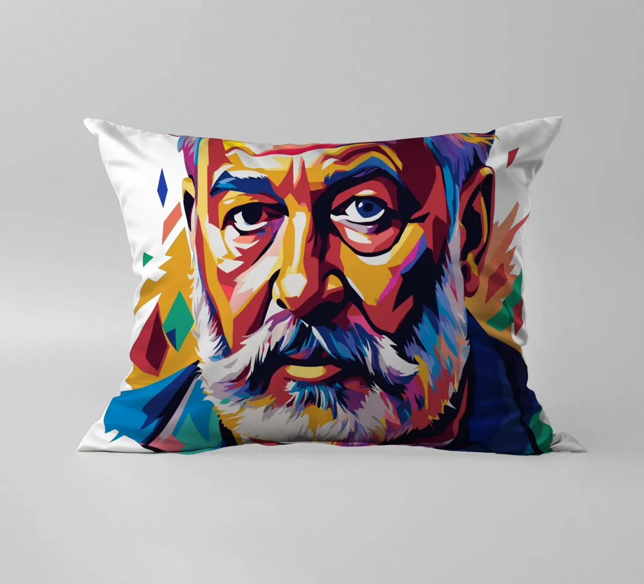 Ernest Hemingway in WPAP Pop Art cuscino da vectorartnesia