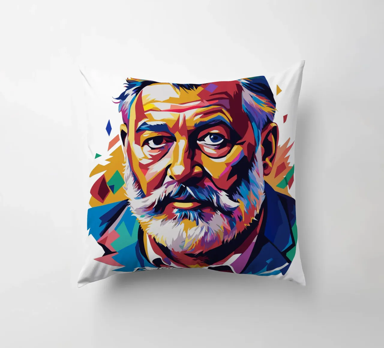 Ernest Hemingway in WPAP Pop Art cuscino da vectorartnesia