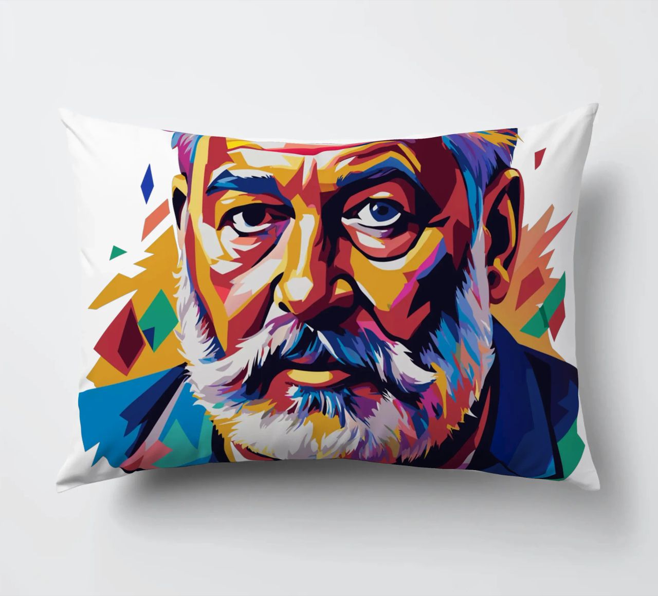 Ernest Hemingway in WPAP Pop Art cuscino da vectorartnesia