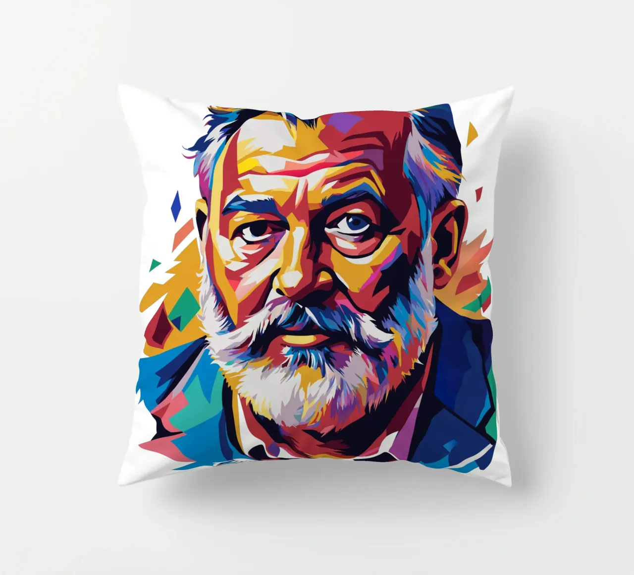Ernest Hemingway in WPAP Pop Art cuscino da vectorartnesia