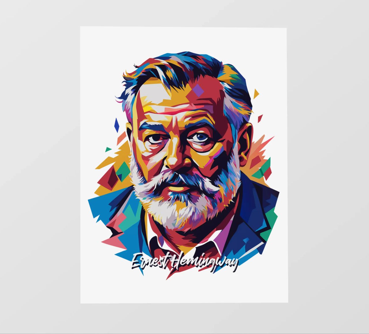 Ernest Hemingway in WPAP Pop Art pellicola backlit da vectorartnesia