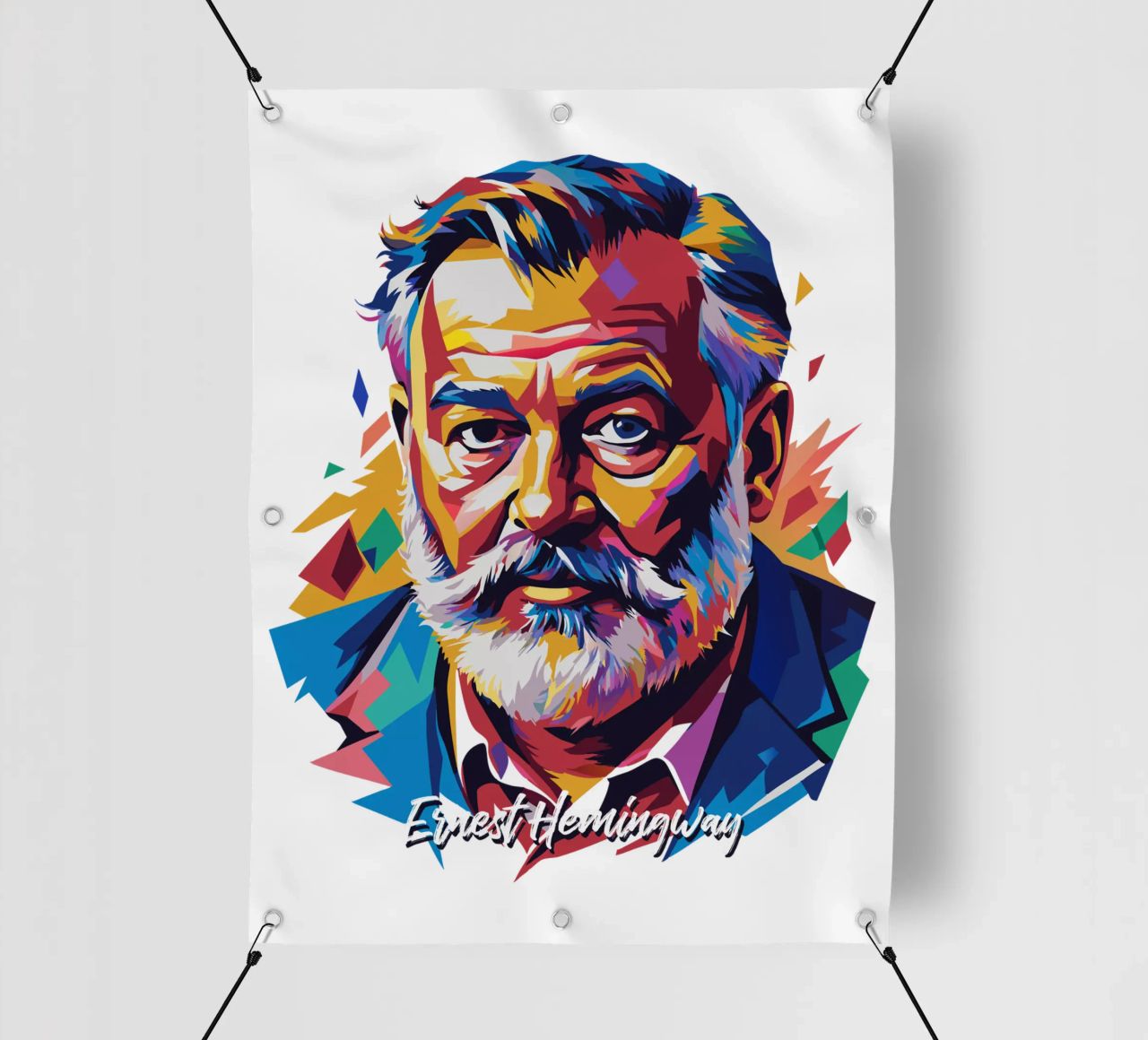 Ernest Hemingway in WPAP Pop Art telo in pvc da vectorartnesia