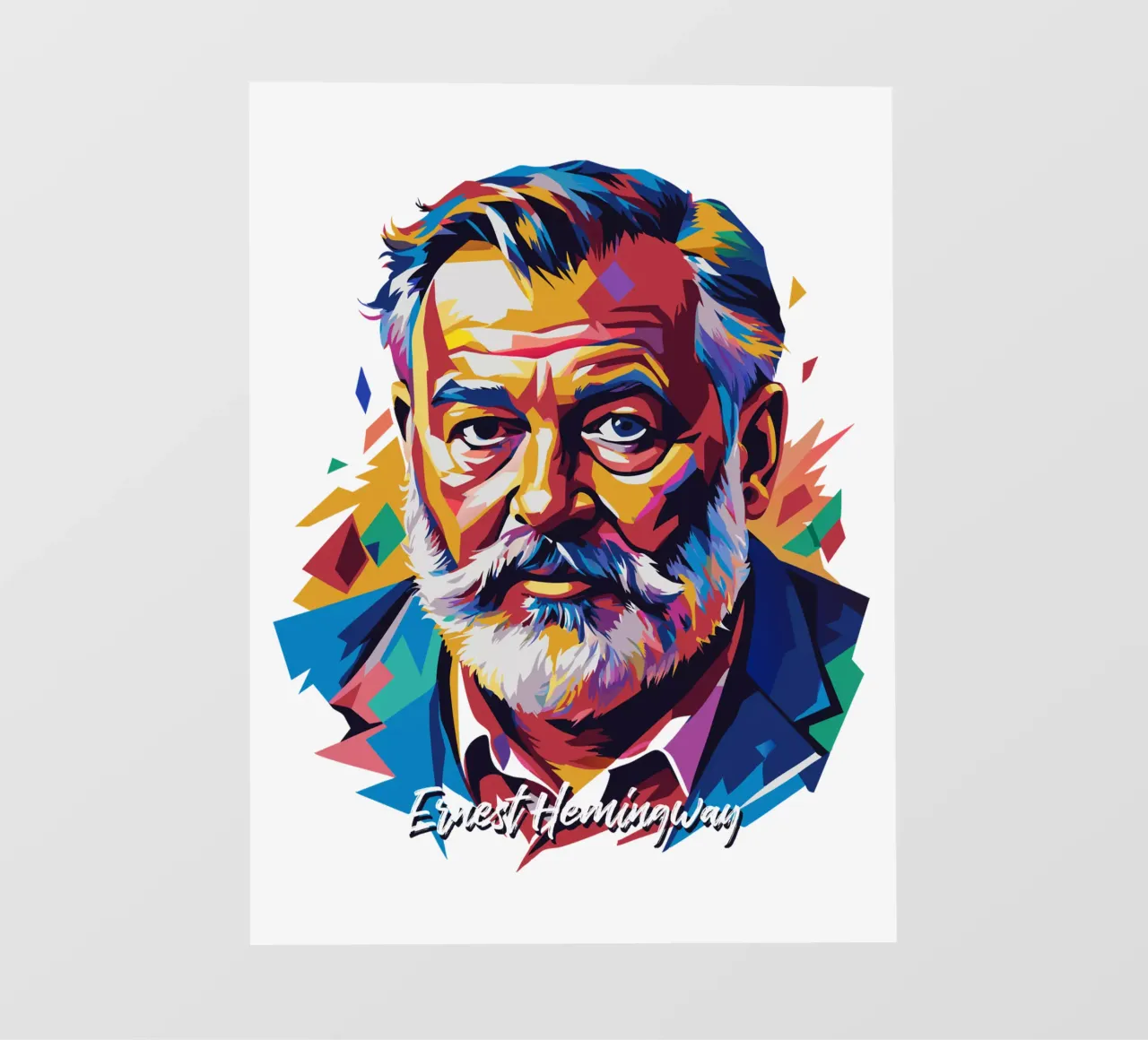 Ernest Hemingway in WPAP Pop Art pvc-zeil van vectorartnesia