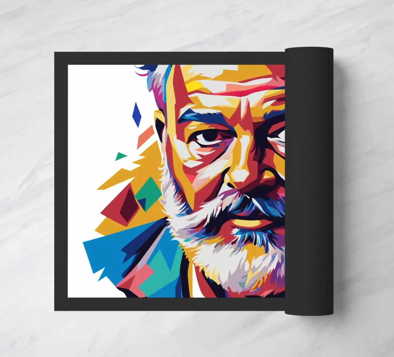 Ernest Hemingway in WPAP Pop Art felpudo de vectorartnesia