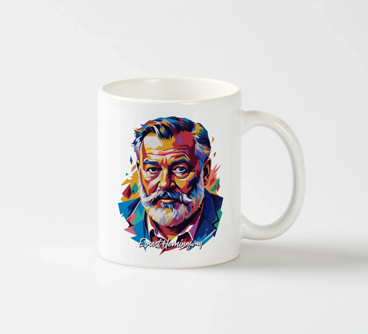 Ernest Hemingway in WPAP Pop Art tazza in ceramica da vectorartnesia
