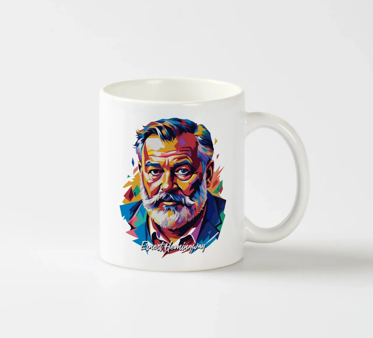 Ernest Hemingway in WPAP Pop Art keramische mok van vectorartnesia