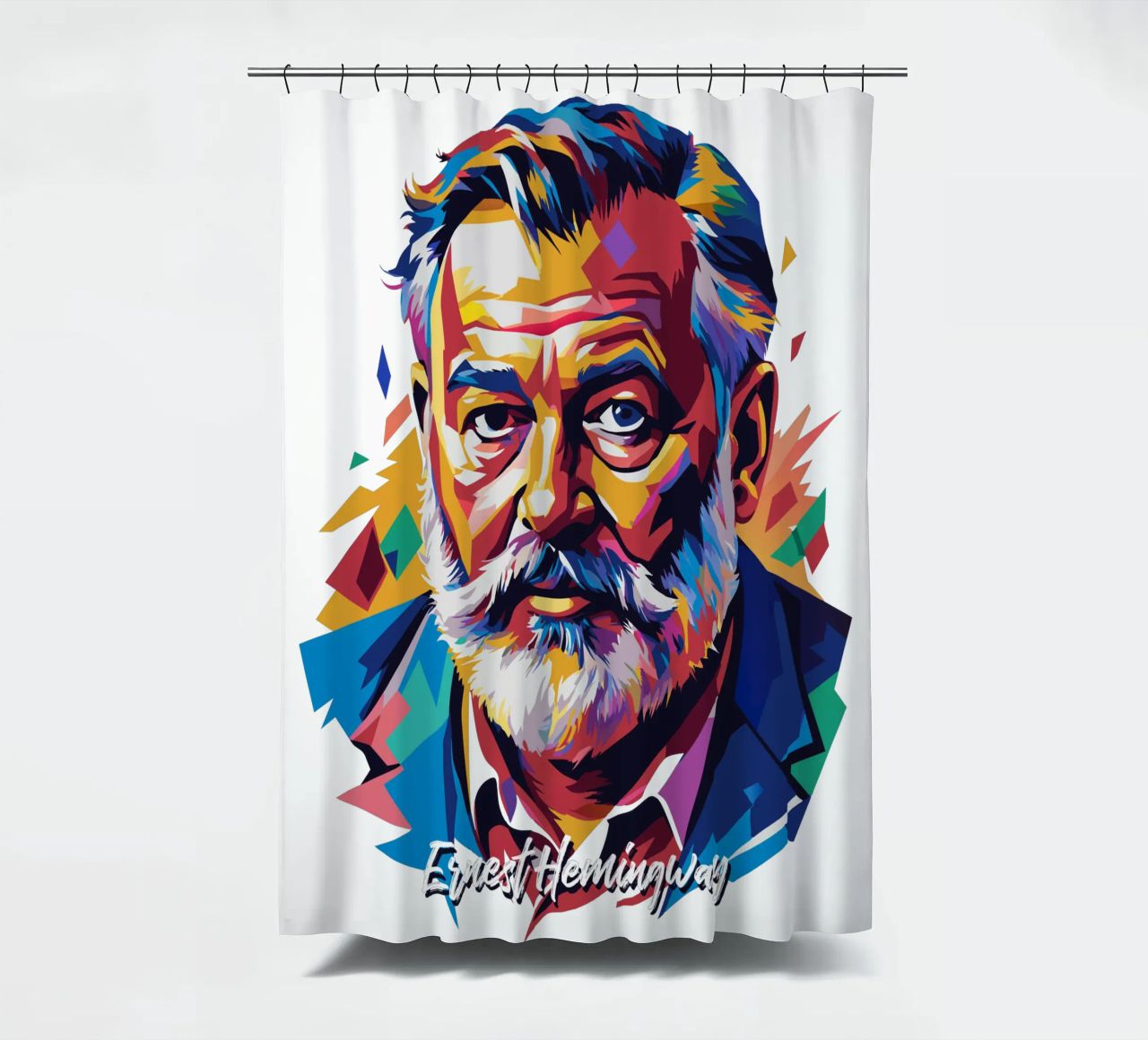 Ernest Hemingway in WPAP Pop Art tenda da doccia da vectorartnesia