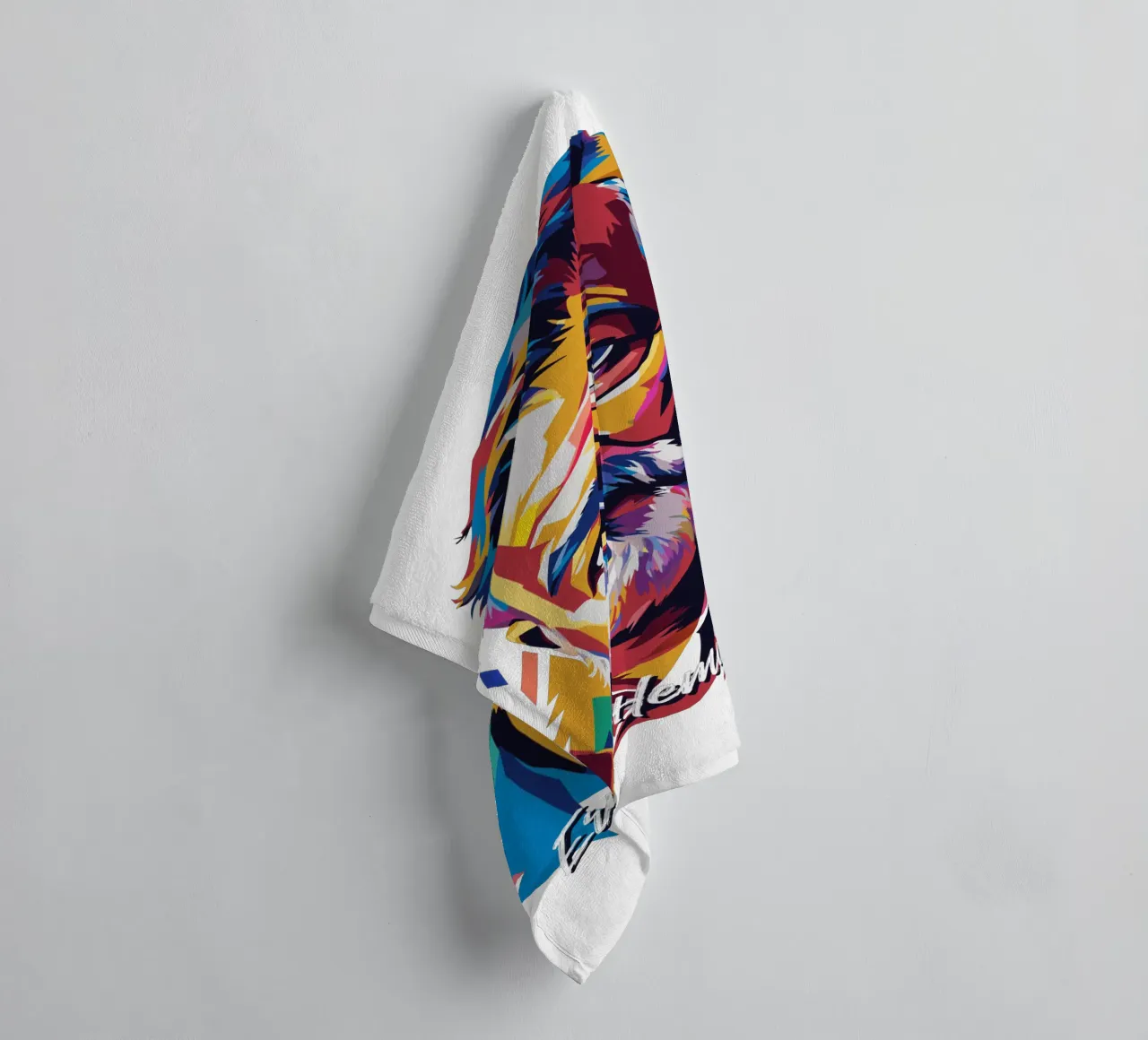 Ernest Hemingway in WPAP Pop Art towel by vectorartnesia