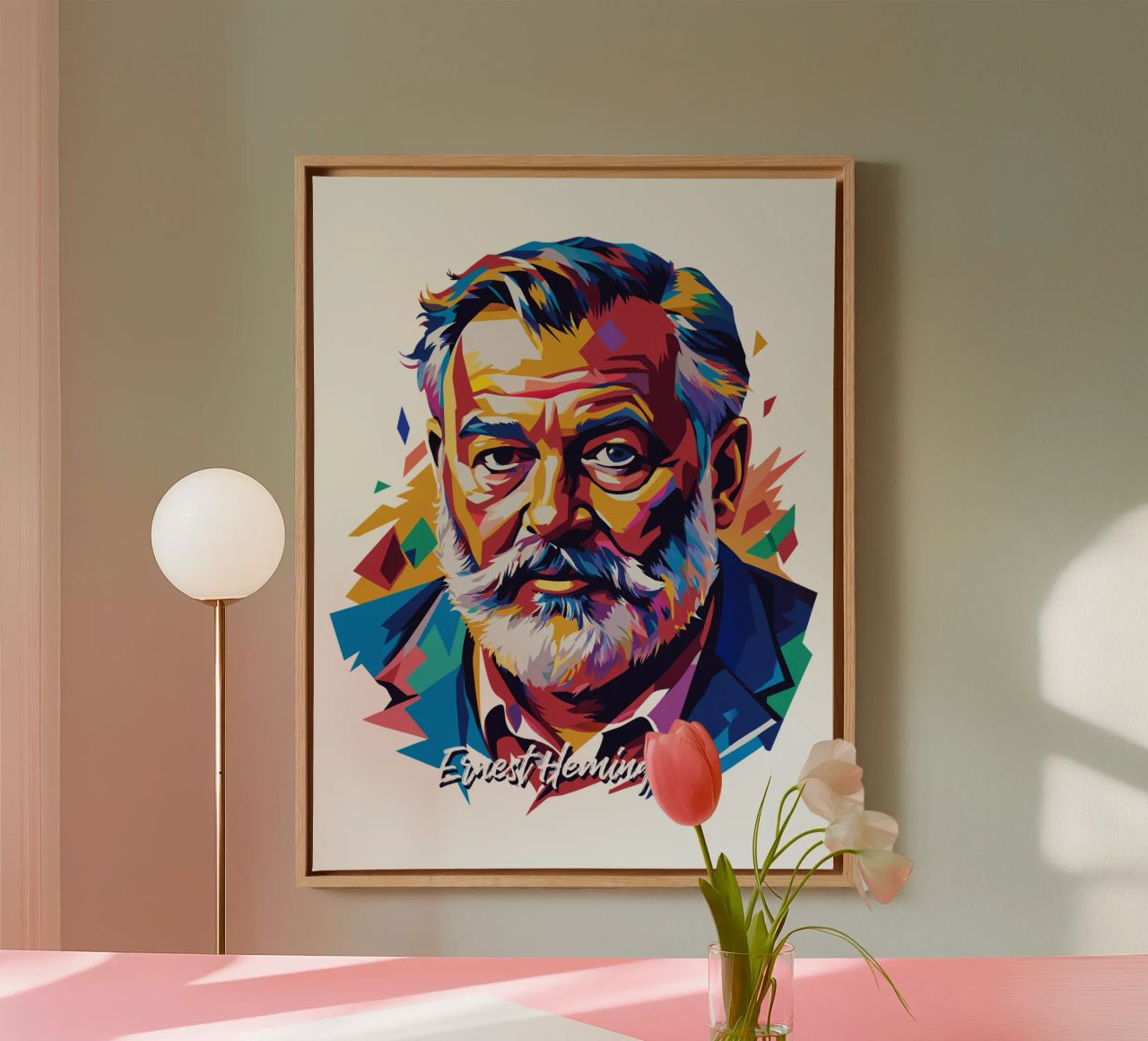 Ernest Hemingway in WPAP Pop Art tela da vectorartnesia