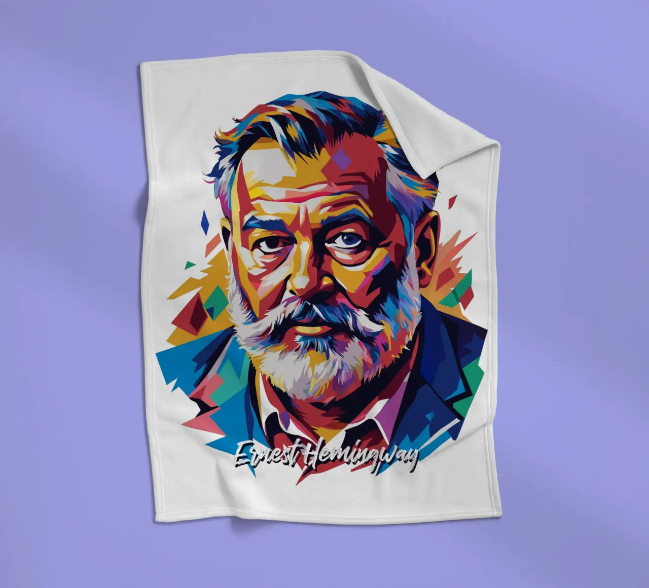 Ernest Hemingway in WPAP Pop Art Fleecedecke von vectorartnesia