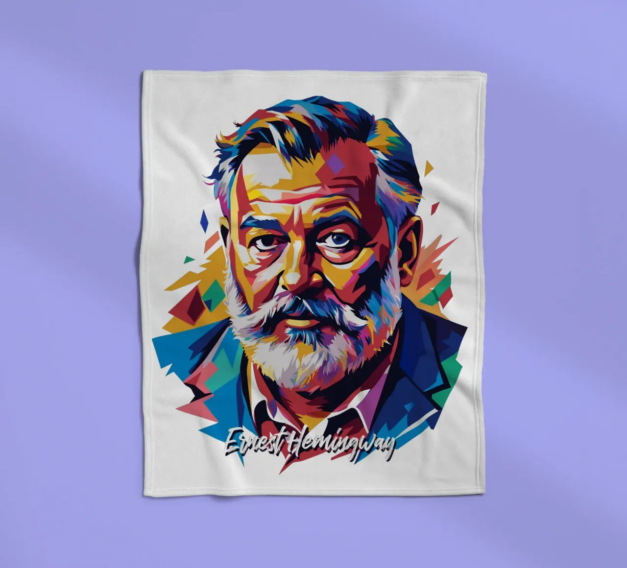 Ernest Hemingway in WPAP Pop Art Fleecedecke von vectorartnesia
