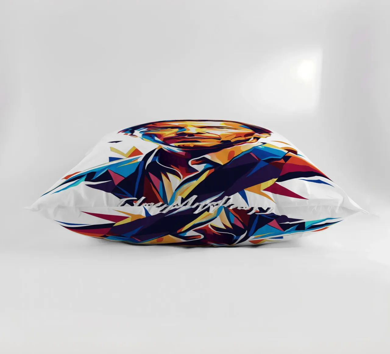 Elon Musk in WPAP Pop Art decorative cushion by vectorartnesia