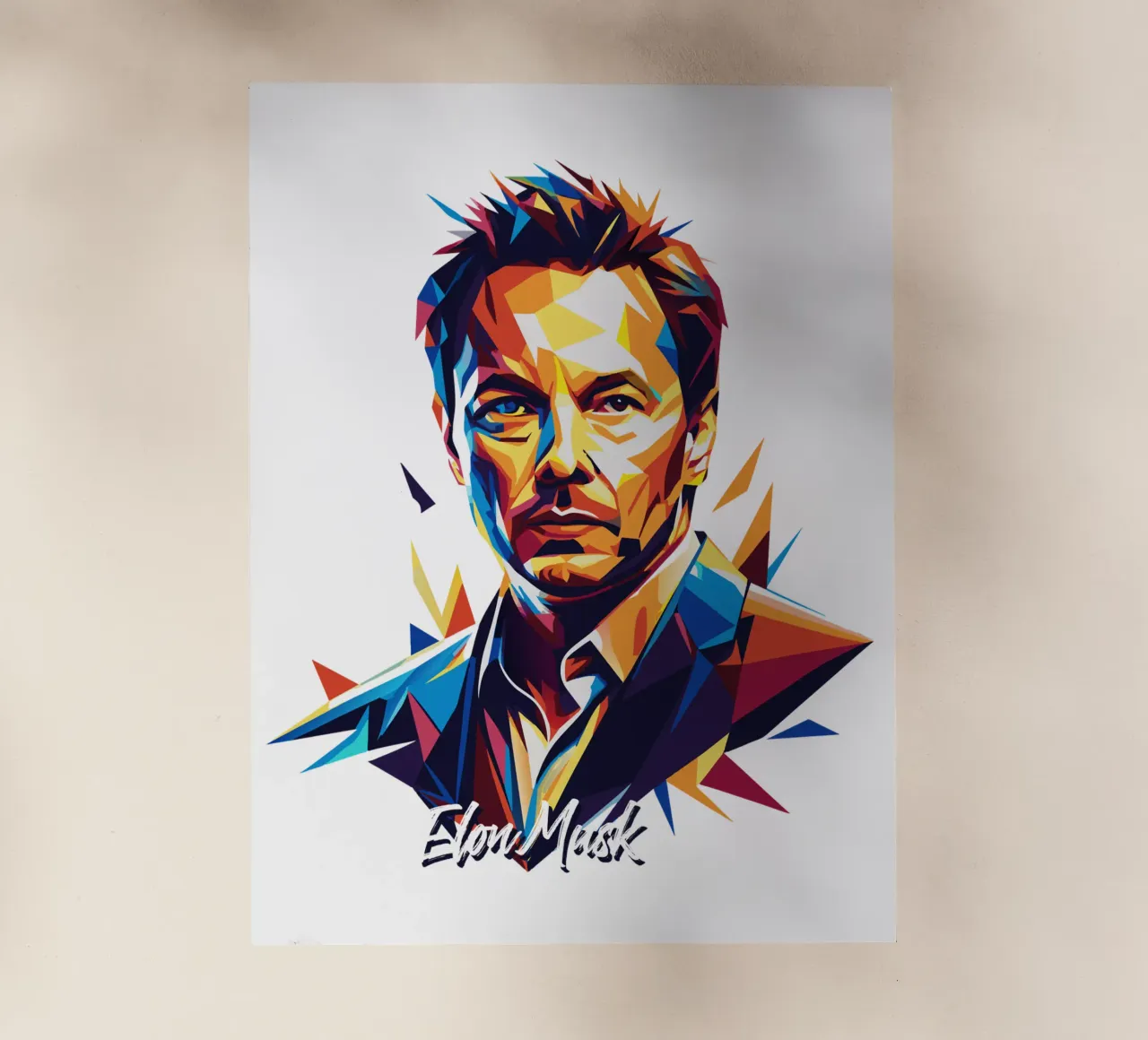Elon Musk in WPAP Pop Art pellicola backlit da vectorartnesia
