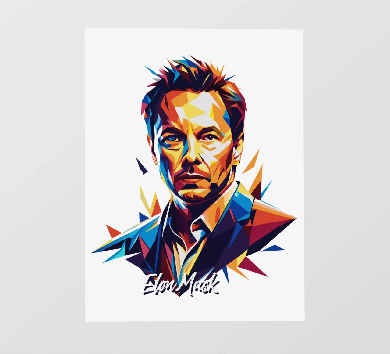 Elon Musk in WPAP Pop Art pellicola backlit da vectorartnesia