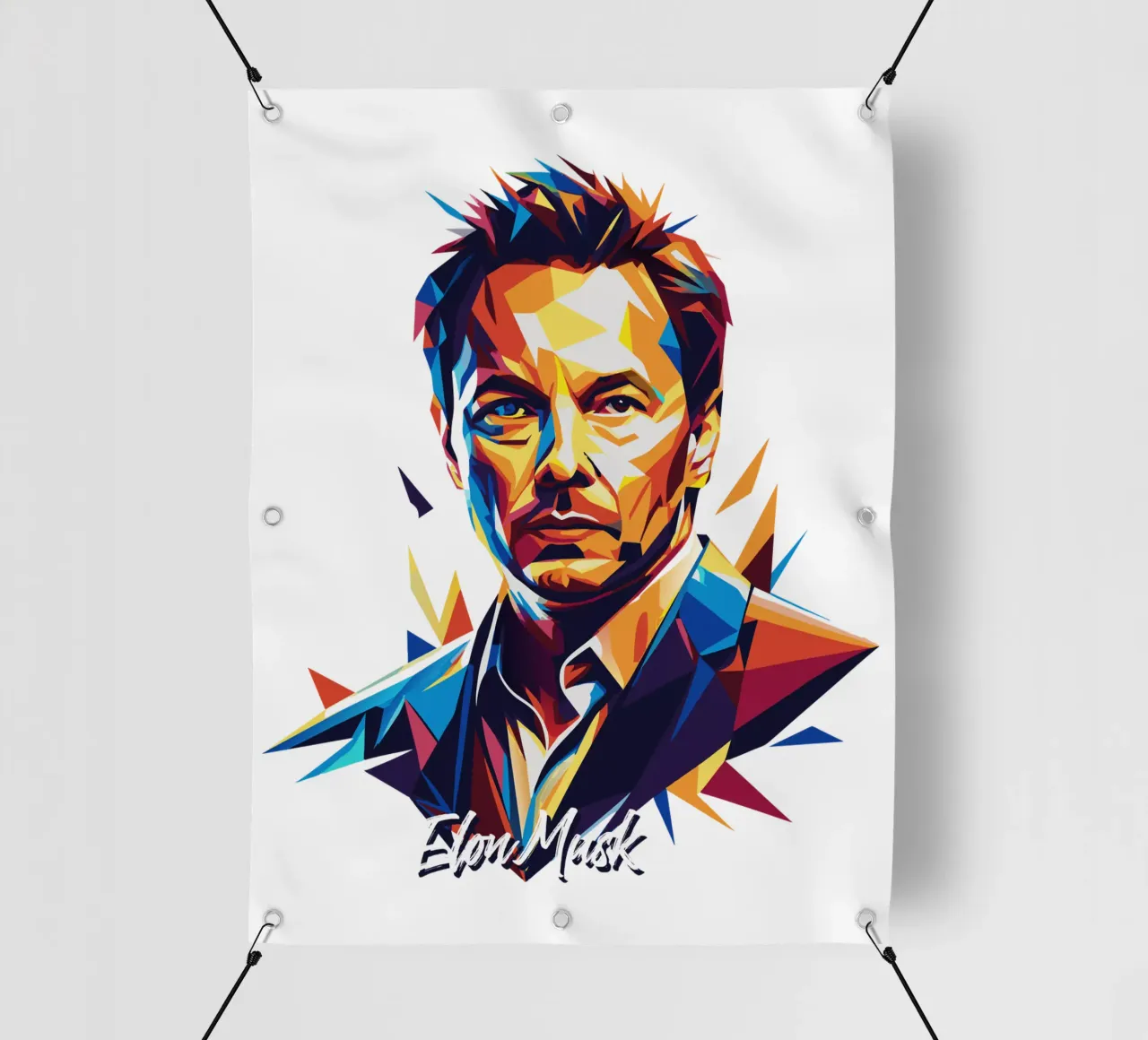 Elon Musk in WPAP Pop Art telo in pvc da vectorartnesia