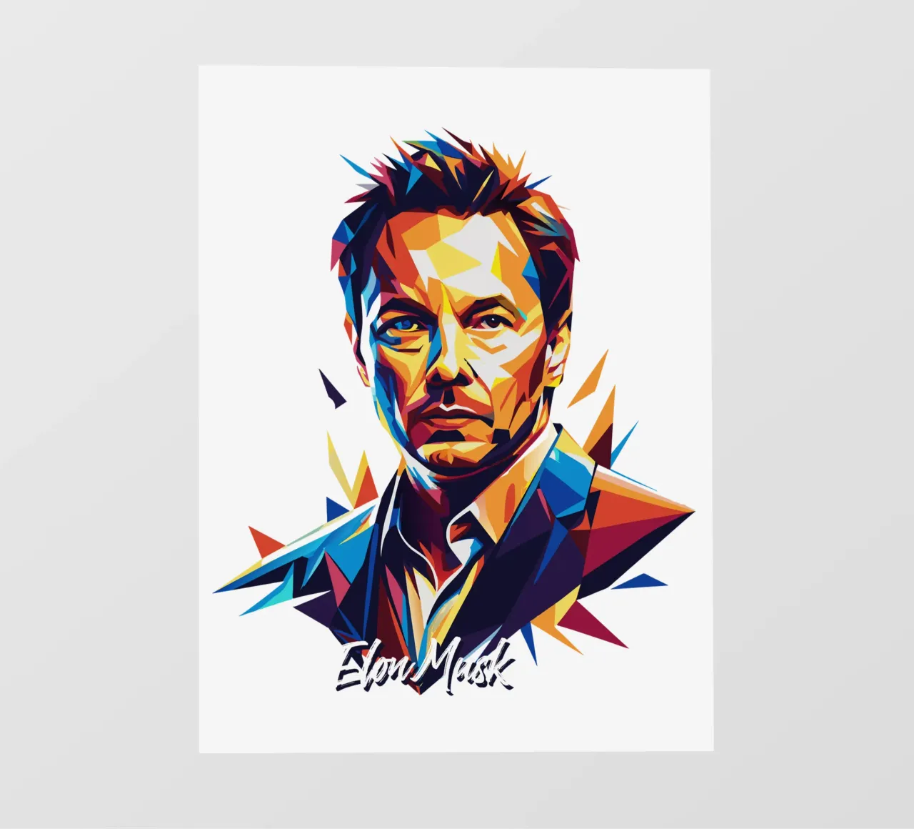 Elon Musk in WPAP Pop Art telo in pvc da vectorartnesia