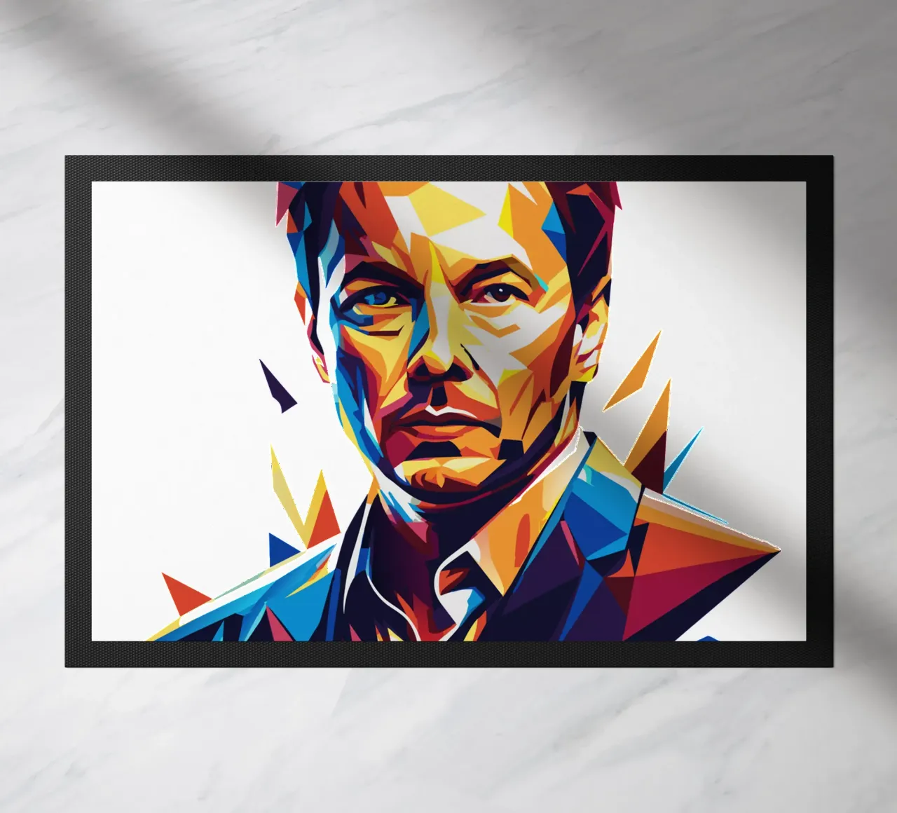 Elon Musk in WPAP Pop Art Fußmatte von vectorartnesia