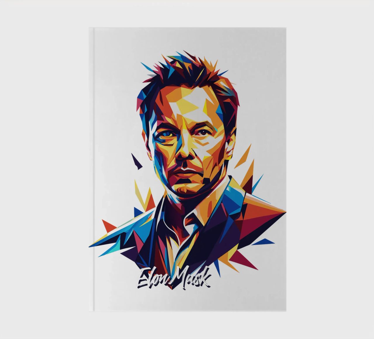Elon Musk in WPAP Pop Art notebook by vectorartnesia