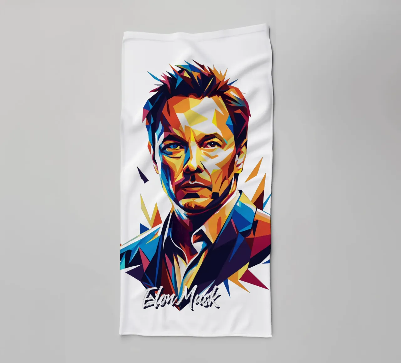 Elon Musk in WPAP Pop Art asciugamano da bagno da vectorartnesia
