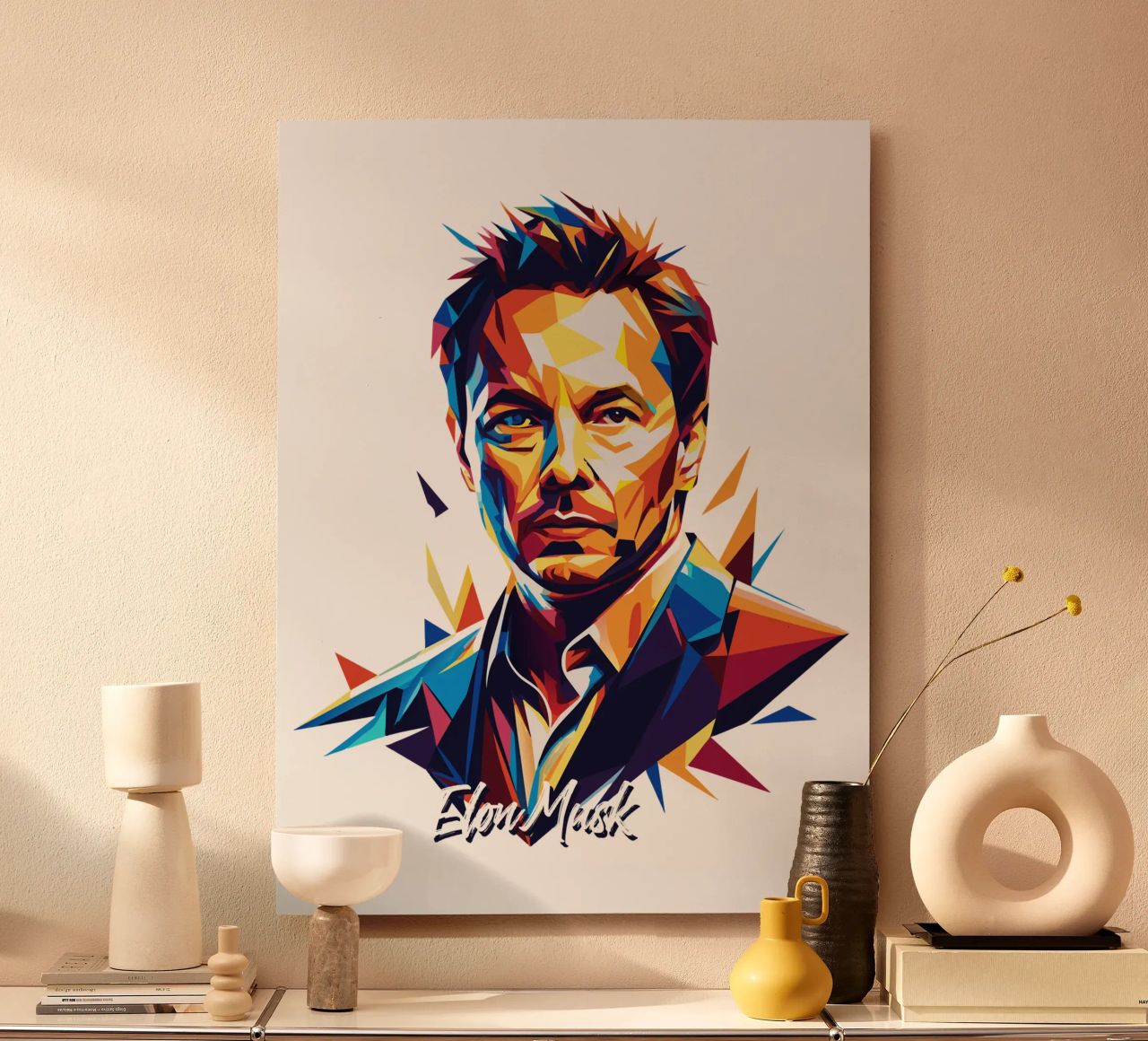 Elon Musk in WPAP Pop Art alluminio dibond da vectorartnesia