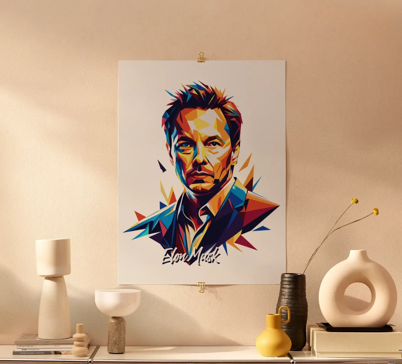 Elon Musk in WPAP Pop Art poster da vectorartnesia