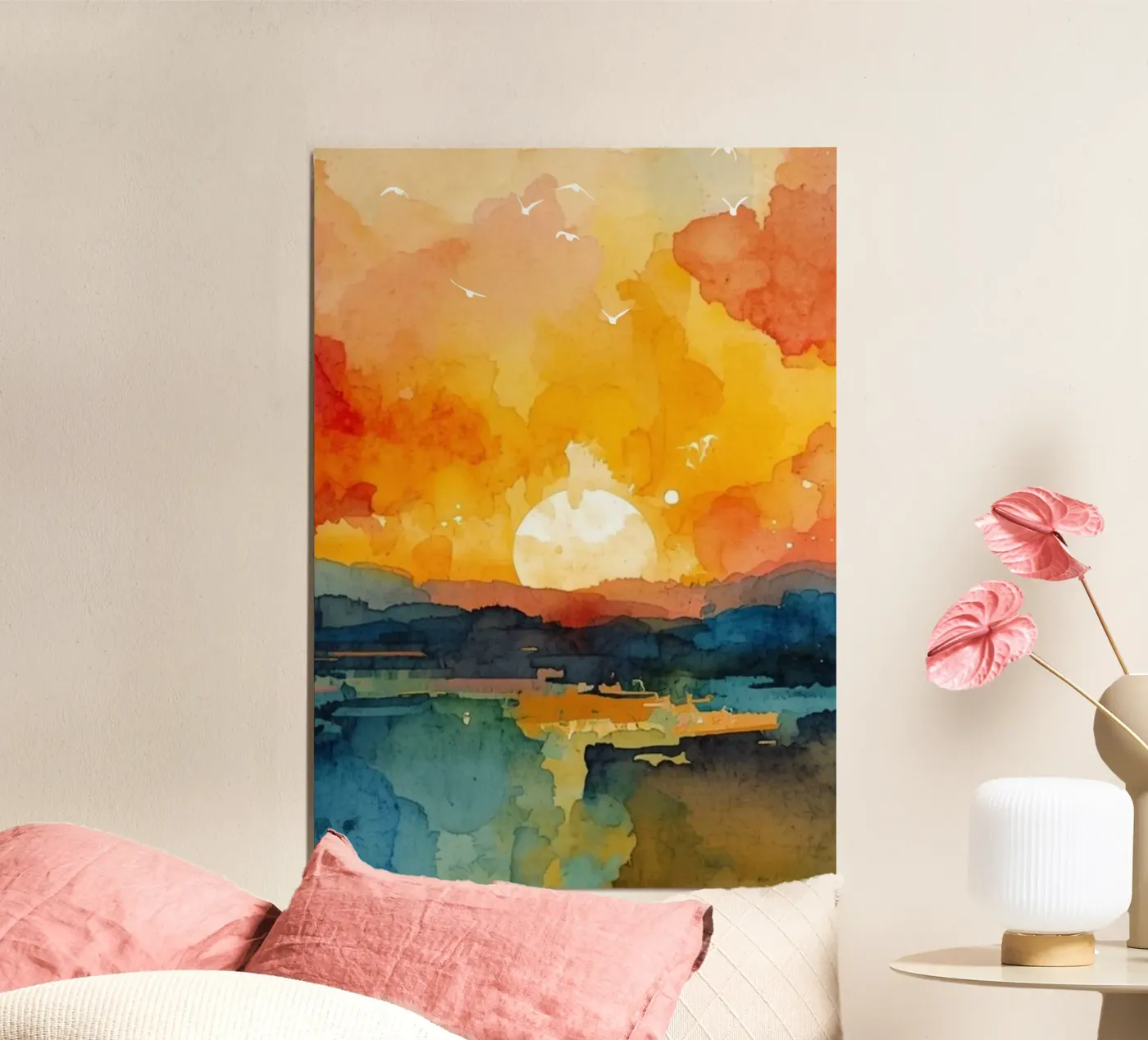 Sunset Aquarell poster by NorthLine