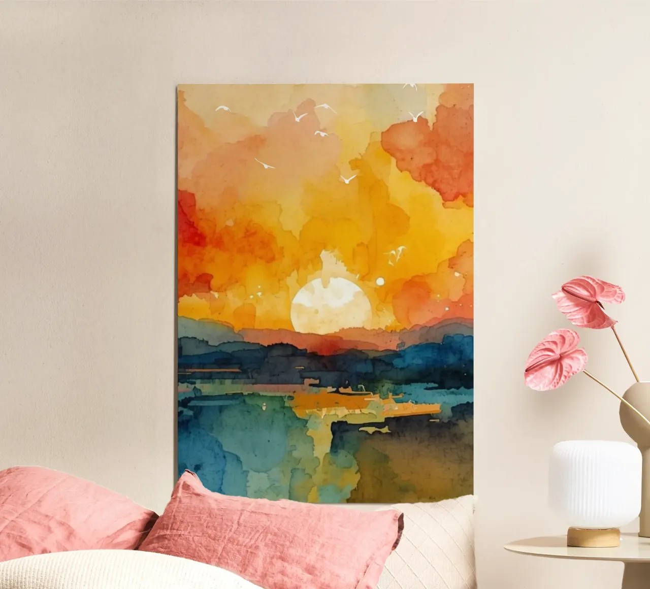 Sunset Aquarell poster da NorthLine