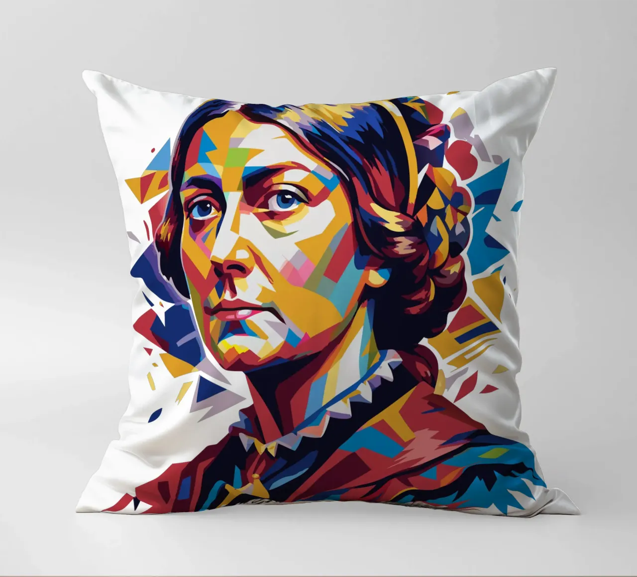 Florence Nightingale in WPAP Pop Art cuscino da vectorartnesia