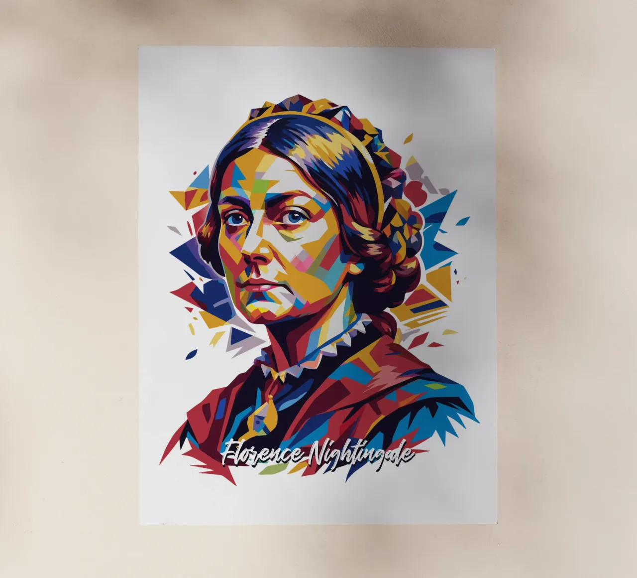 Florence Nightingale in WPAP Pop Art pellicola backlit da vectorartnesia