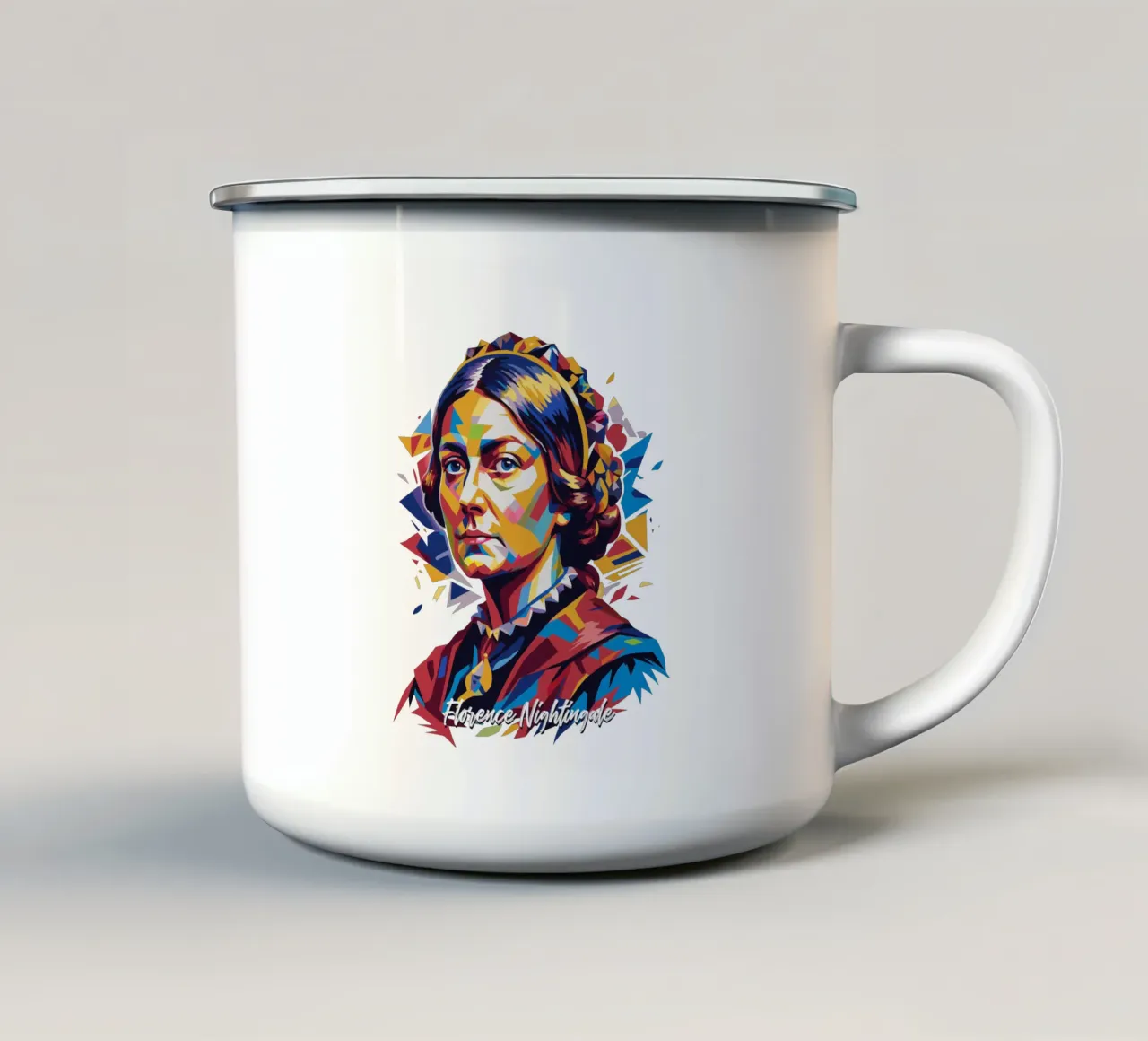 Florence Nightingale in WPAP Pop Art tazza in smalto da vectorartnesia