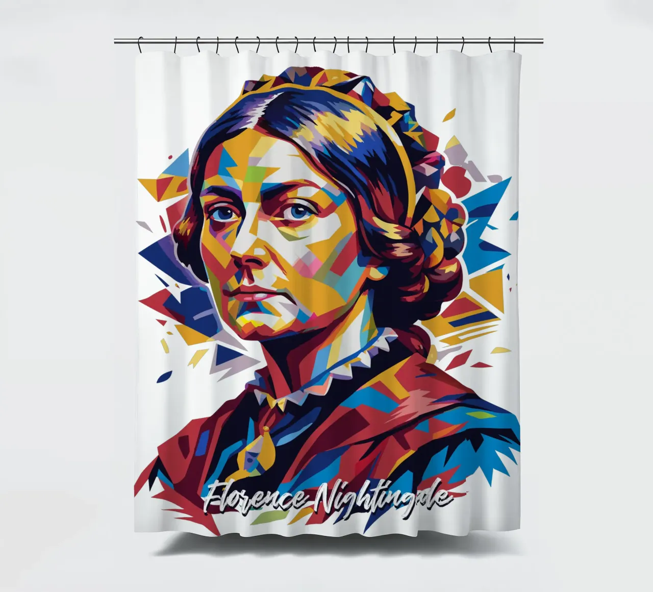 Florence Nightingale in WPAP Pop Art tenda da doccia da vectorartnesia