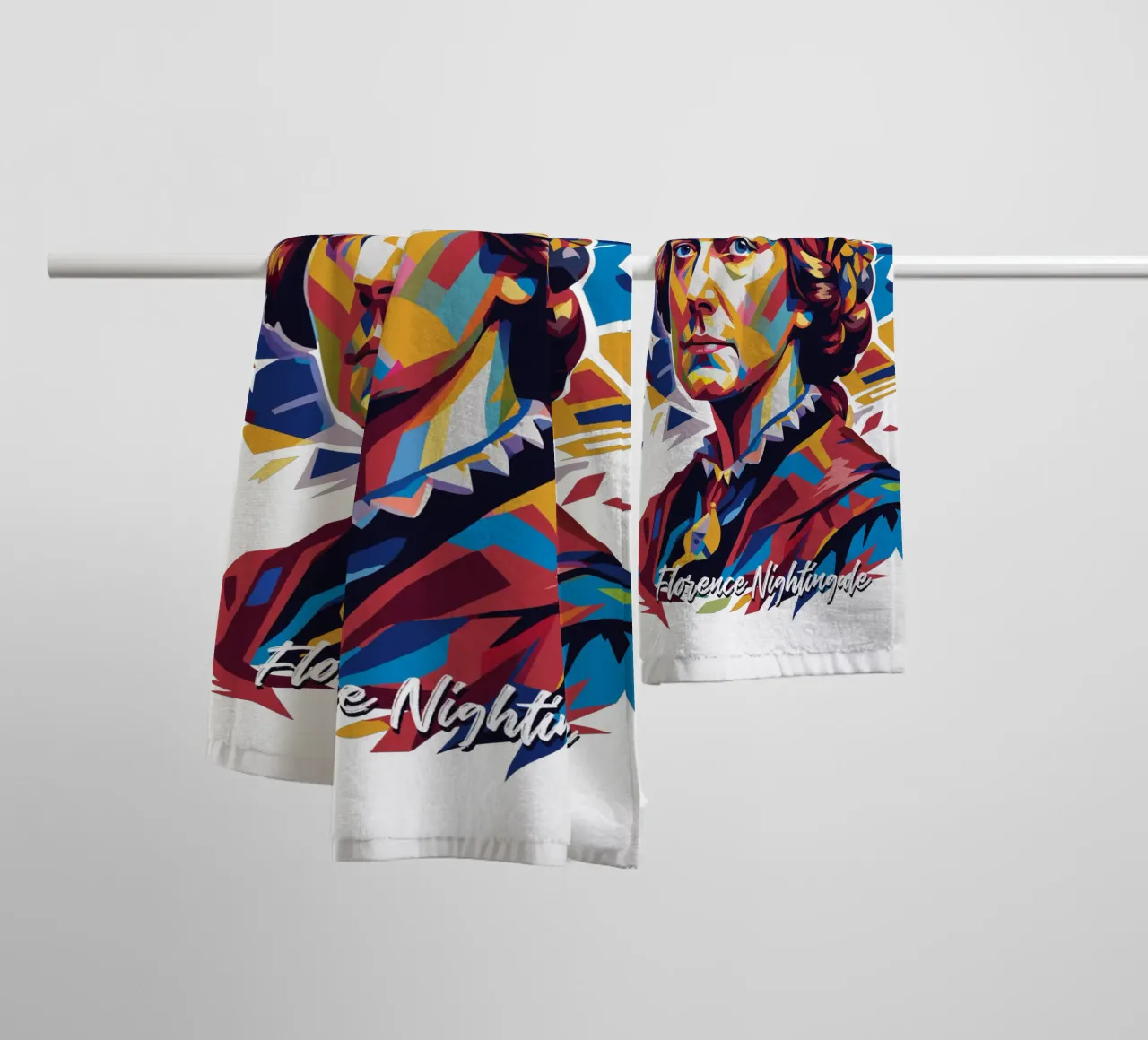 Florence Nightingale in WPAP Pop Art asciugamano da bagno da vectorartnesia