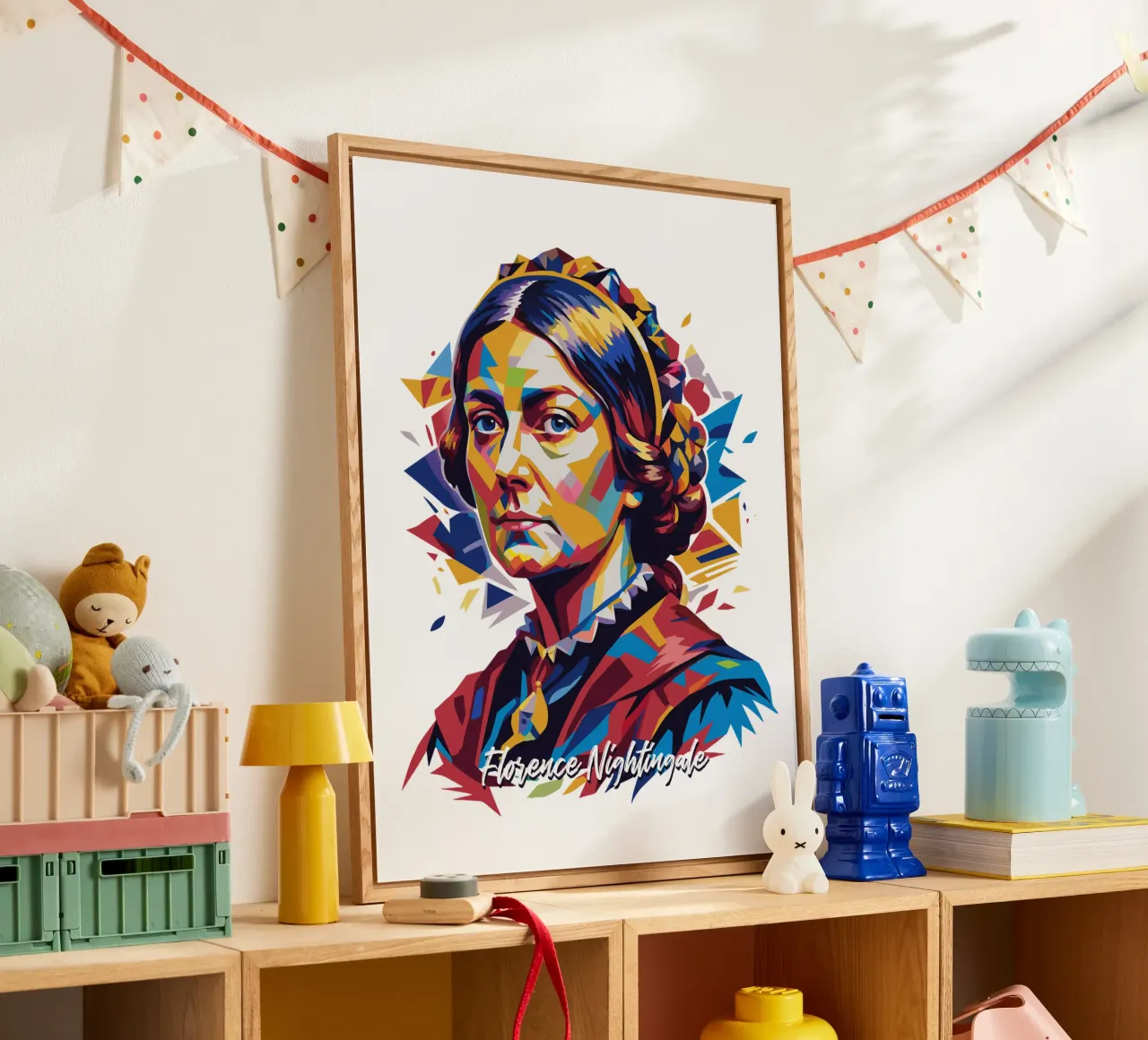 Florence Nightingale in WPAP Pop Art plexiglass da vectorartnesia