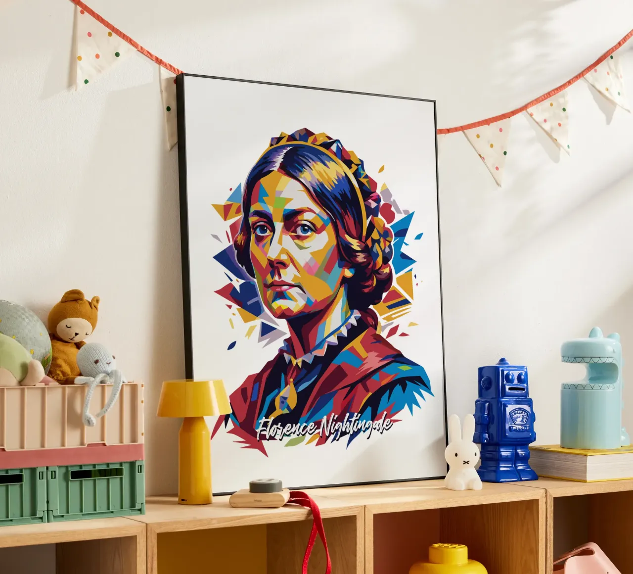 Florence Nightingale in WPAP Pop Art alluminio dibond da vectorartnesia