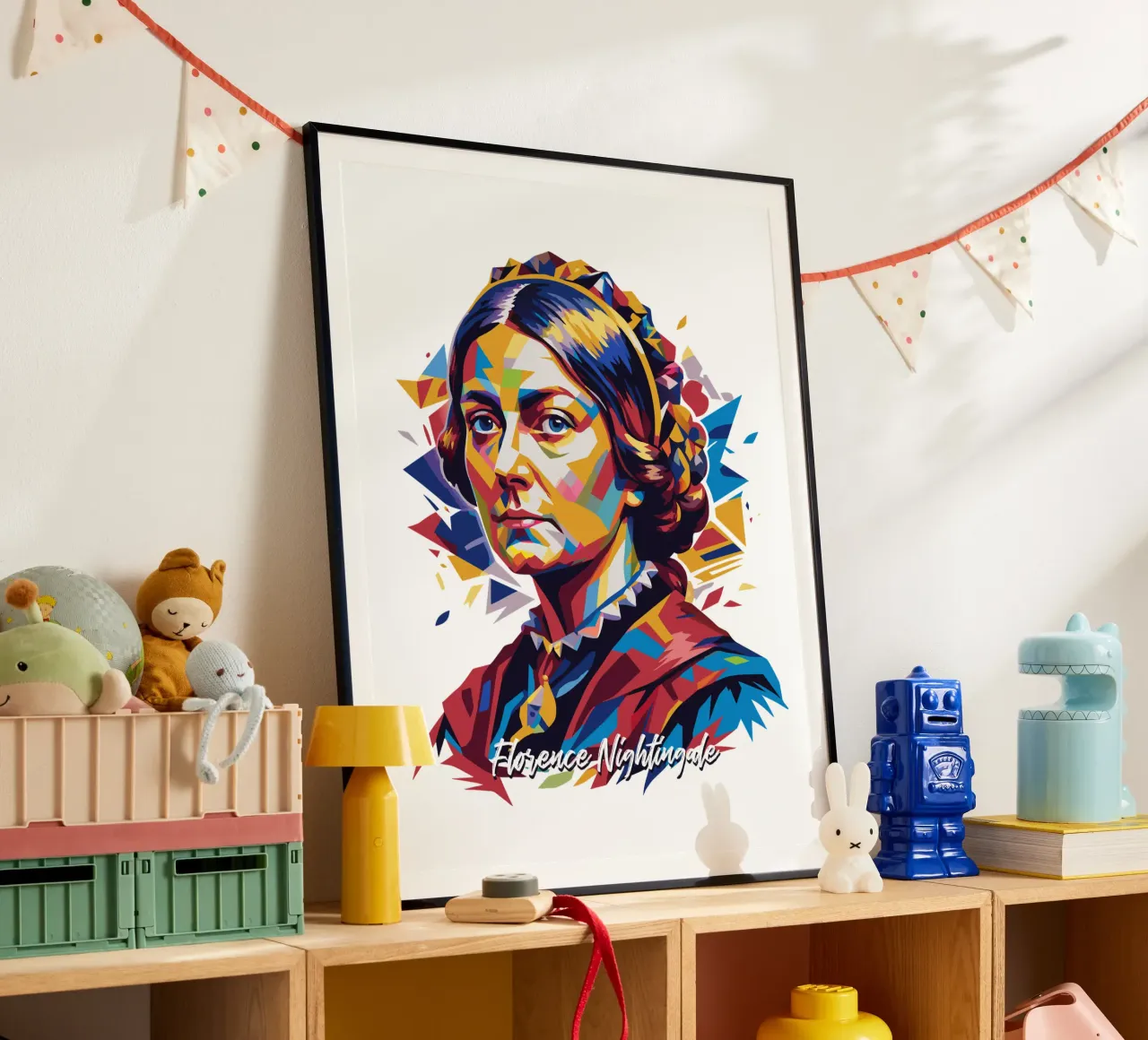 Florence Nightingale in WPAP Pop Art carta hahnemühle da vectorartnesia