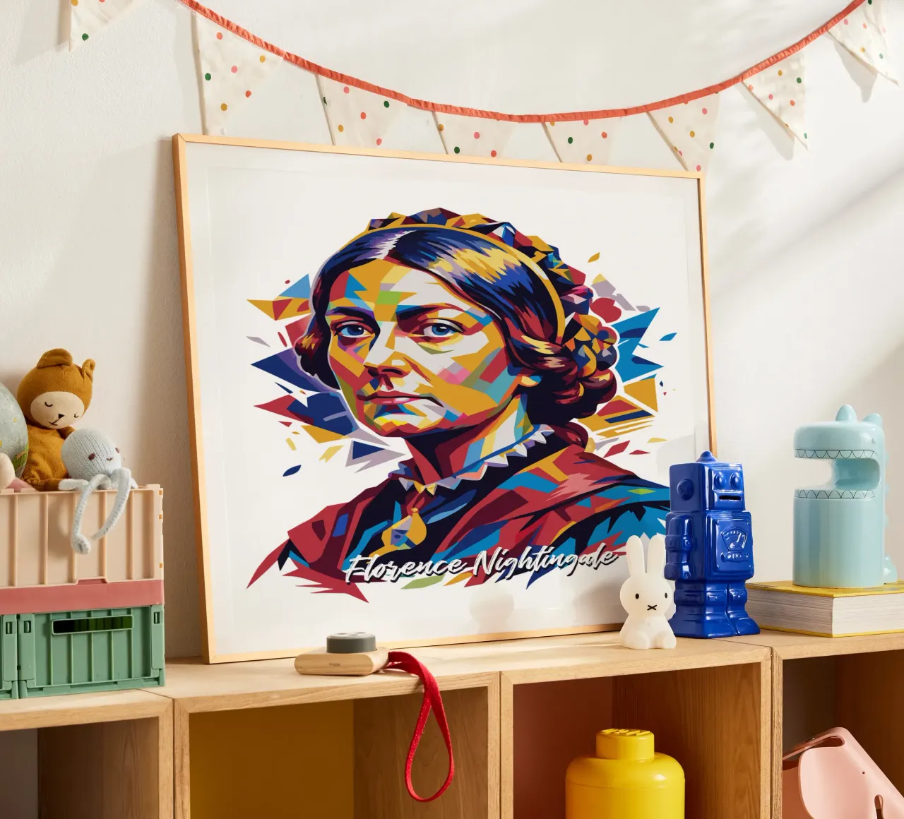 Florence Nightingale in WPAP Pop Art carta hahnemühle da vectorartnesia