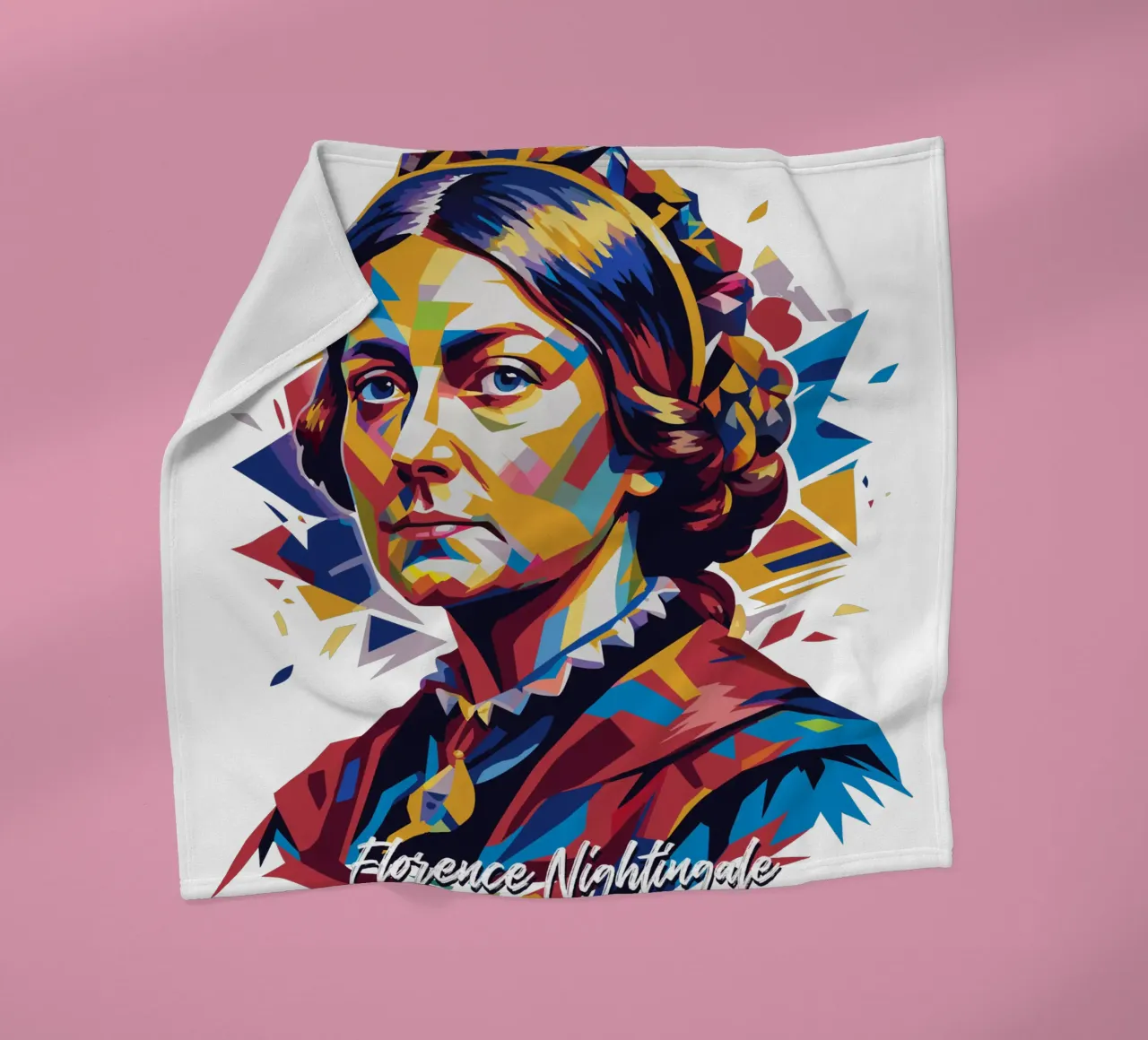 Florence Nightingale in WPAP Pop Art coperta in pile da vectorartnesia