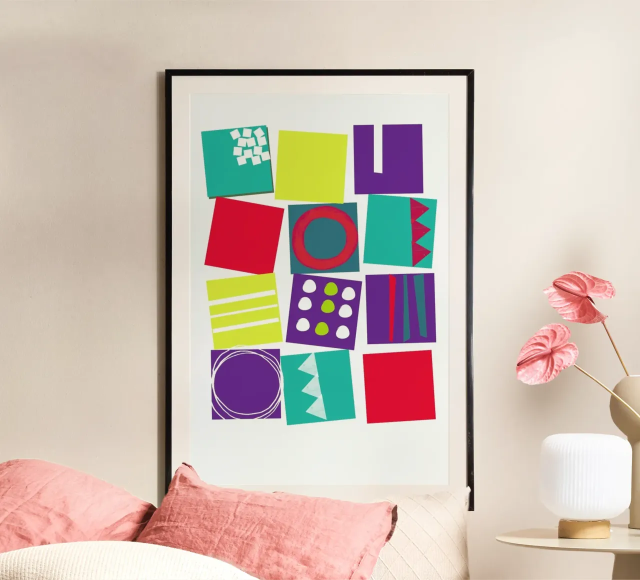Graphic Collage poster con telaio in alluminio da Catherine Aguilar