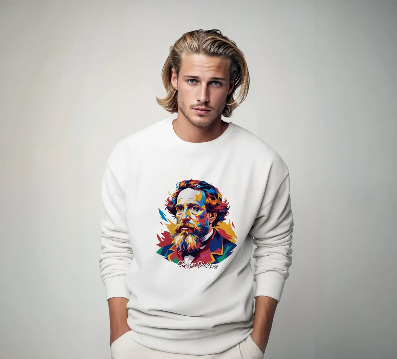 Charles Dickens in WPAP Pop Art felpa da vectorartnesia