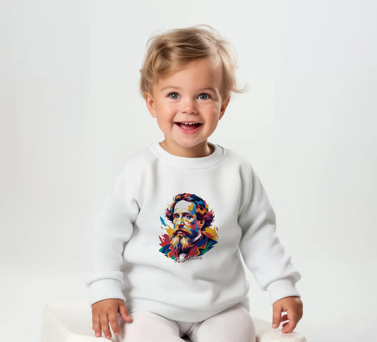 Charles Dickens in WPAP Pop Art felpa neonato da vectorartnesia