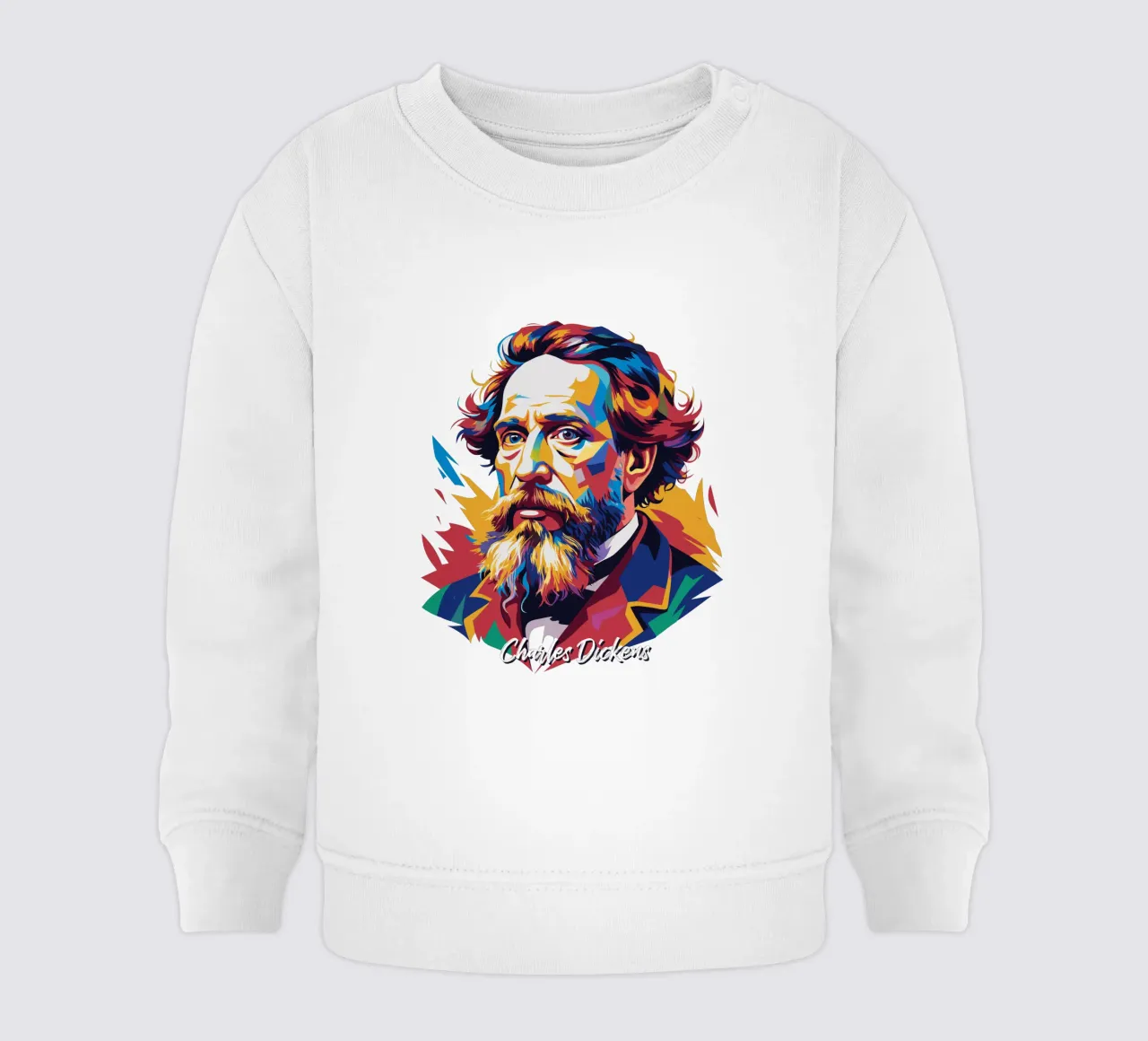 Charles Dickens in WPAP Pop Art felpa neonato da vectorartnesia