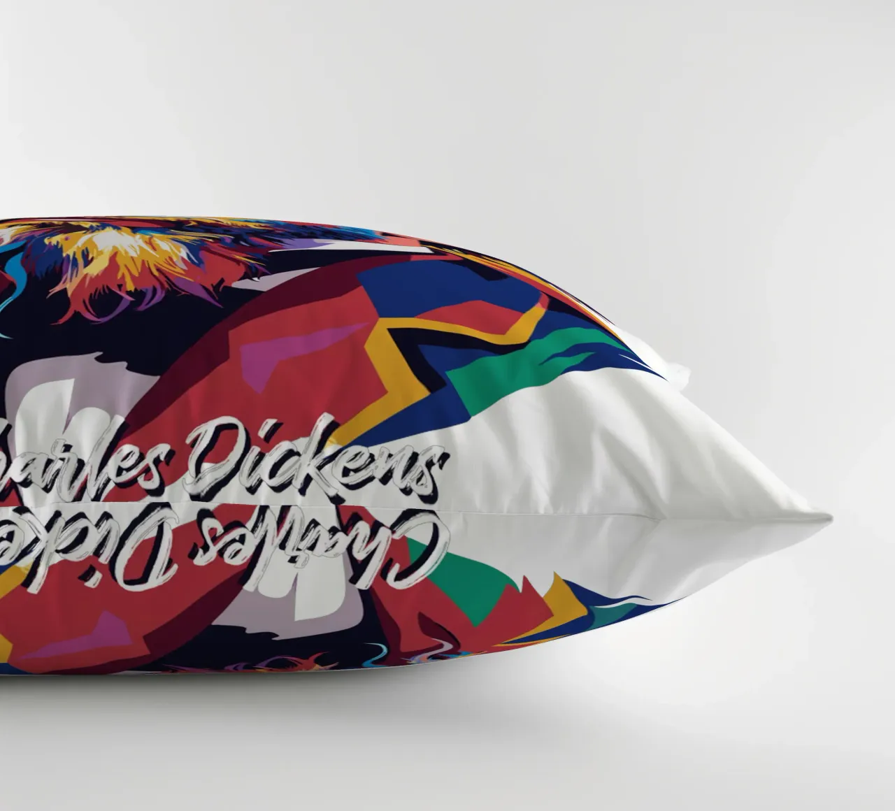 Charles Dickens in WPAP Pop Art cuscino da vectorartnesia