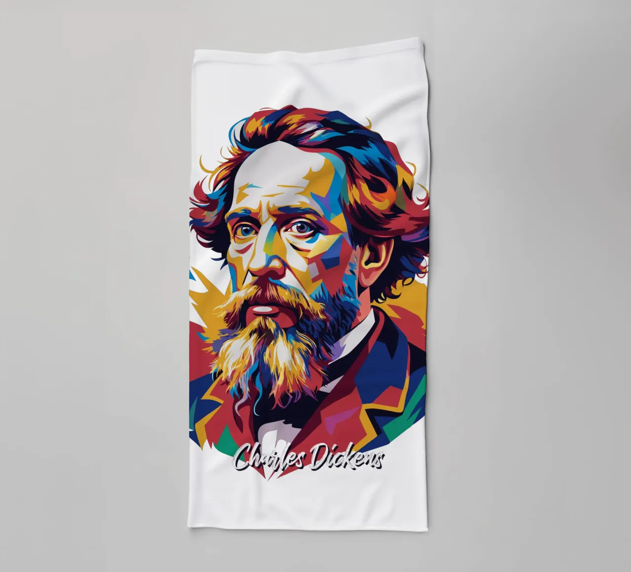 Charles Dickens in WPAP Pop Art asciugamano da bagno da vectorartnesia