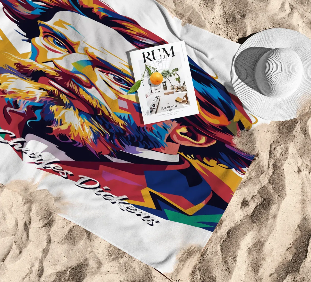 Charles Dickens in WPAP Pop Art telo mare da vectorartnesia