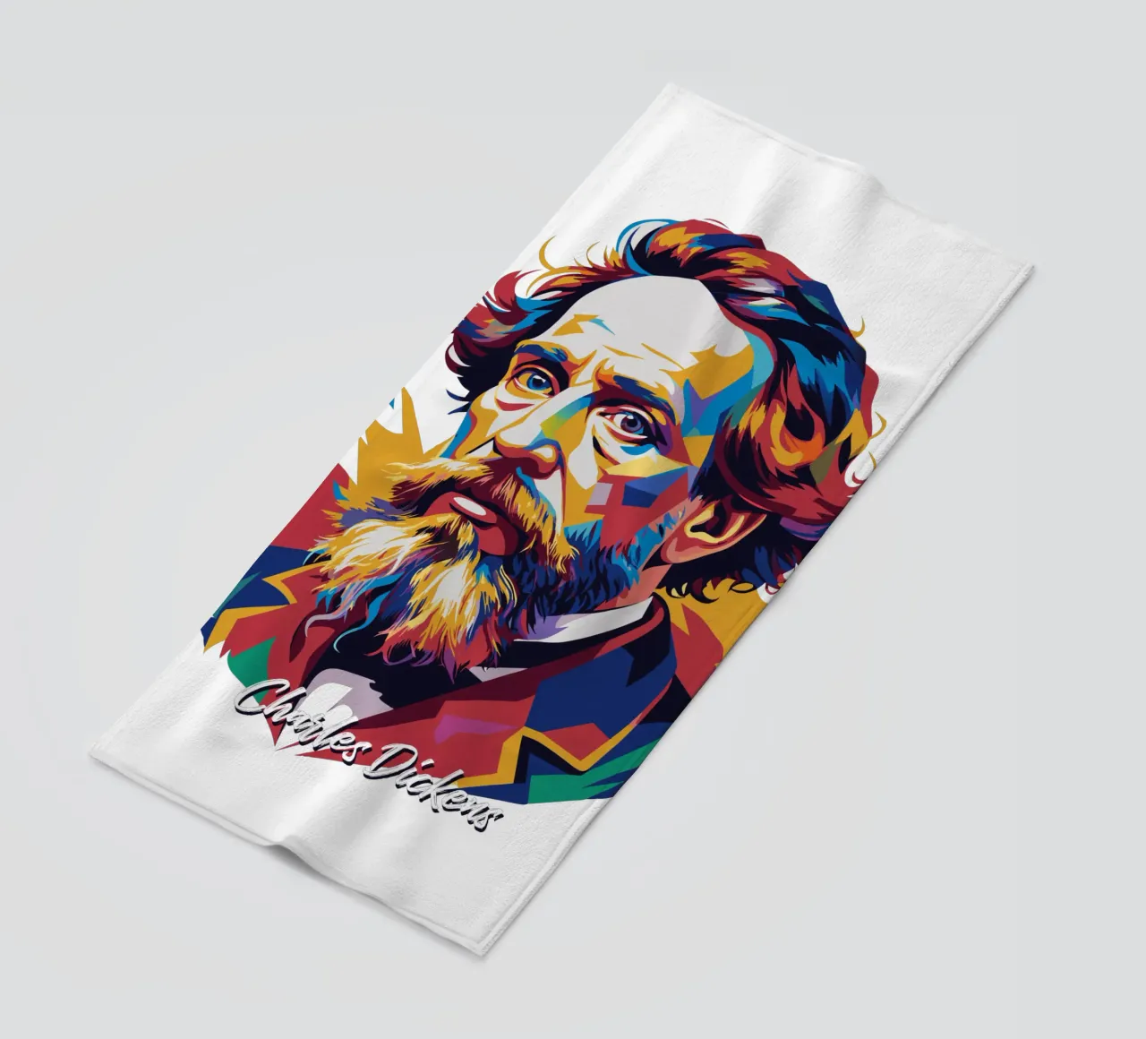 Charles Dickens in WPAP Pop Art telo mare da vectorartnesia