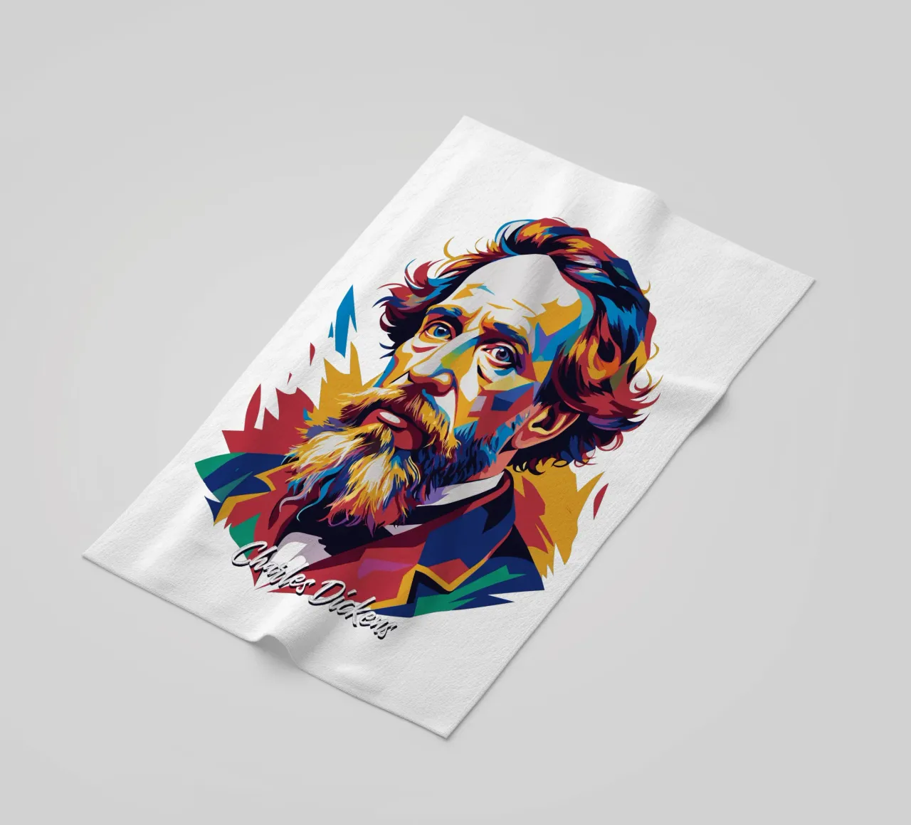 Charles Dickens in WPAP Pop Art telo mare da vectorartnesia